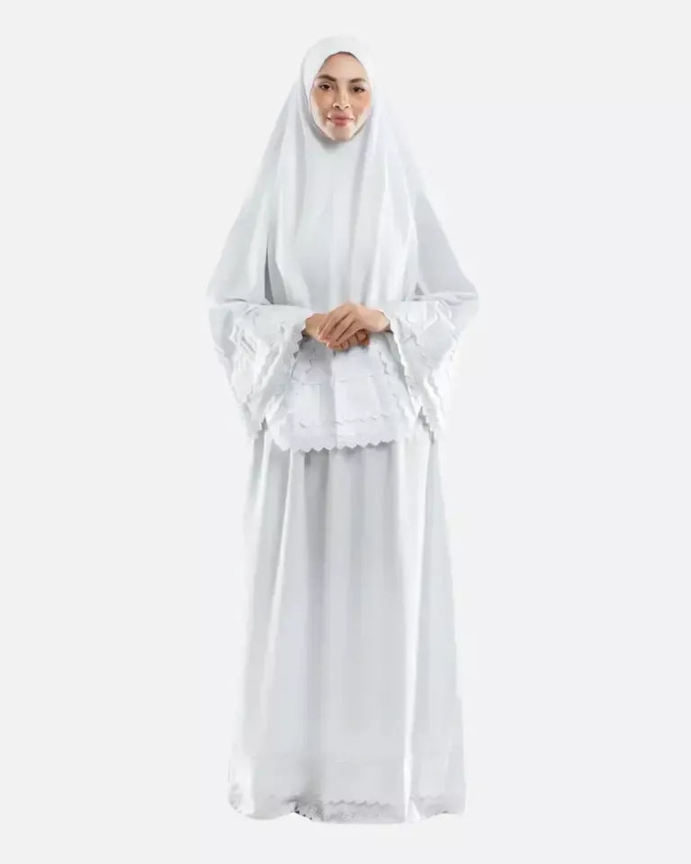 White Dantelle Islamic Prayer Wear