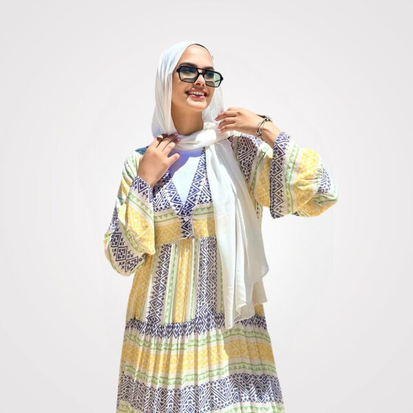 robe jamilah Robe imprimée en mousseline de soie