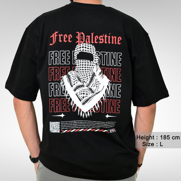 T-shirt surdimensionné avec keffieh palestinien et code QR important