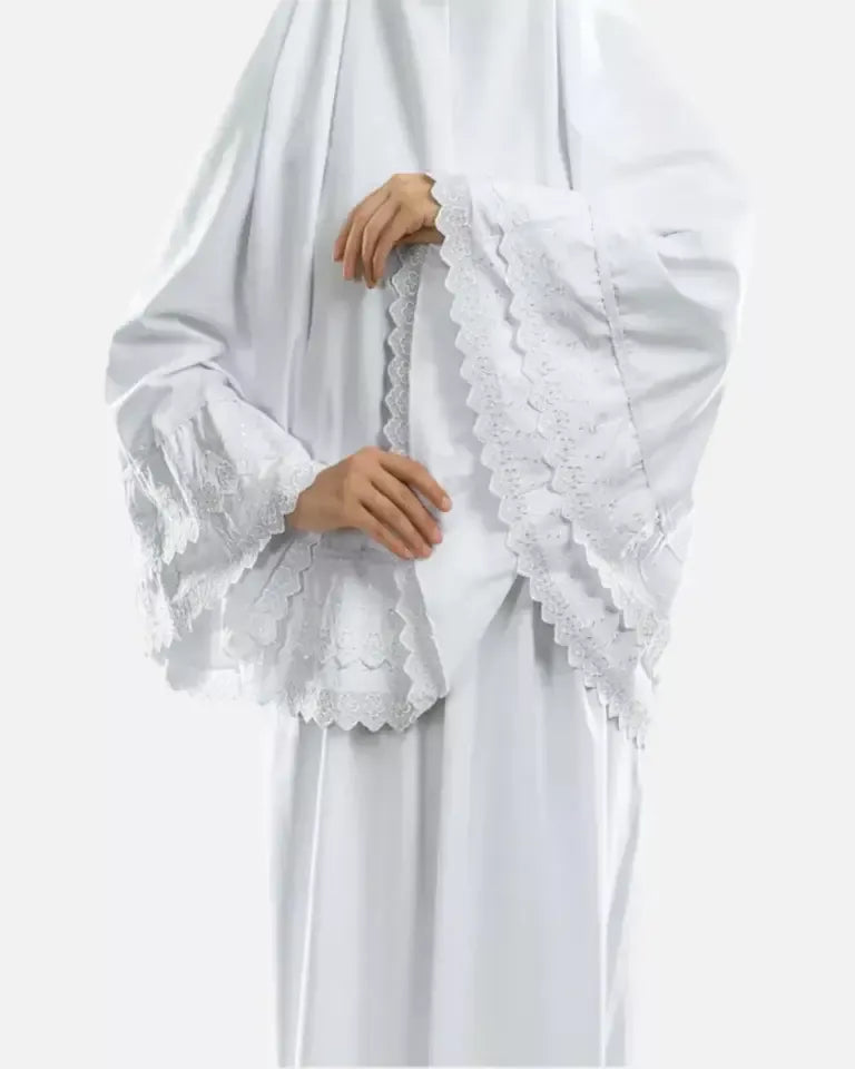 White Dantelle Islamic Prayer Wear