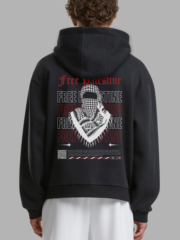 Free Palestine Masked Hoodi