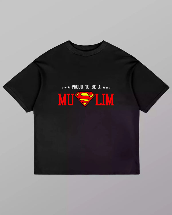 Super Muslim Oversized Tee "Proud To Be Muslim"