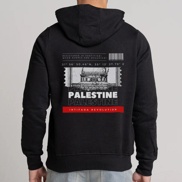 Übergroßer Hoodie mit Palästina-Koordinaten