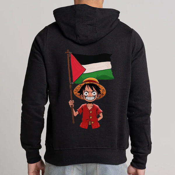 Sweat à capuche surdimensionné Luffy de Palestine