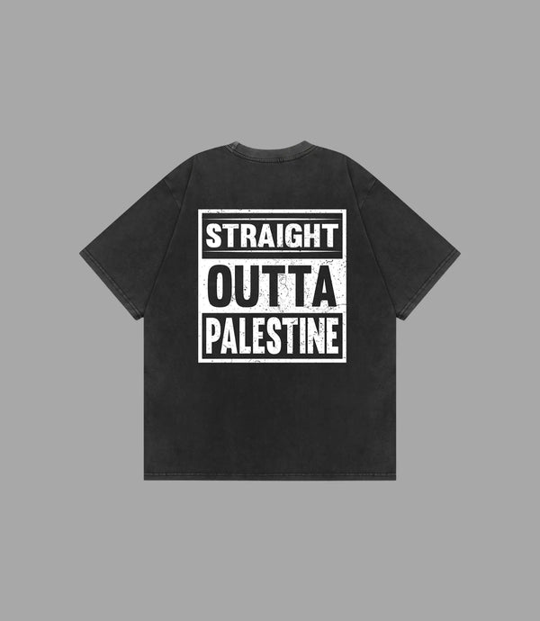 Straight Outta Palestine Ventage Oversized T-Shirt