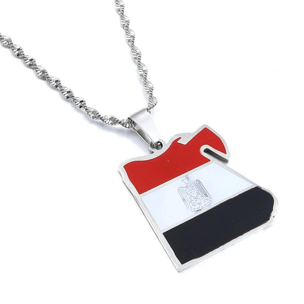 Egypt Flag Pendant - Silver