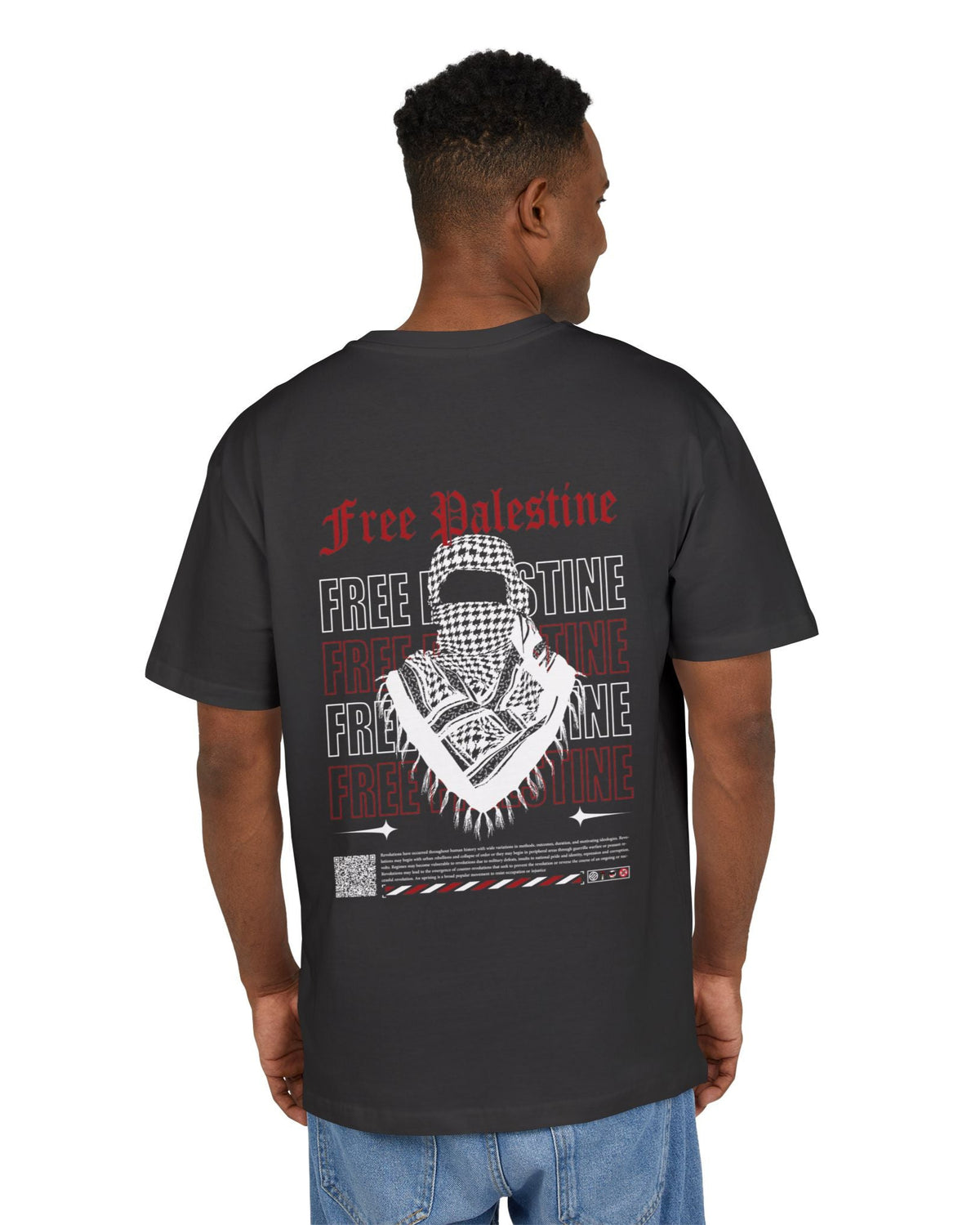 Free Palestine Masked Unisex Oversize T-Shirt