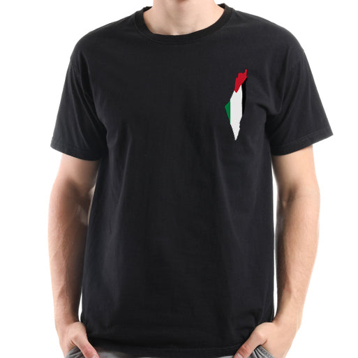 Carte du drapeau de la Palestine T-shirt ajusté