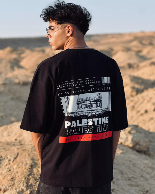 Palästina Koordinaten übergroße T-Shirt