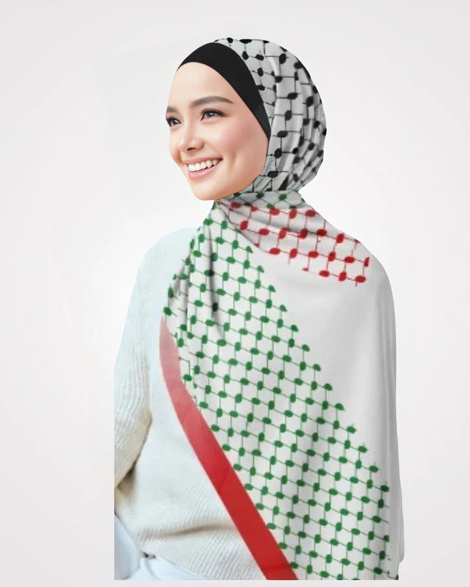 Palestinian Flag Pattern Scarf