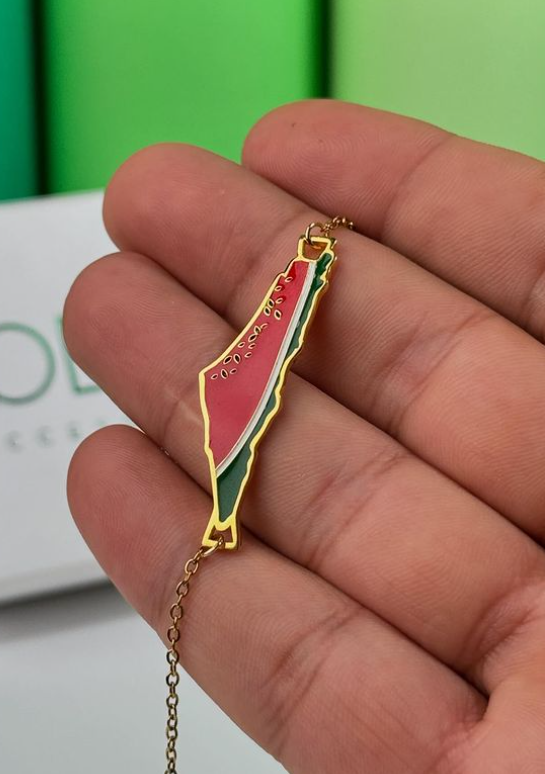 Stylish Necklace with Palestinian Flag