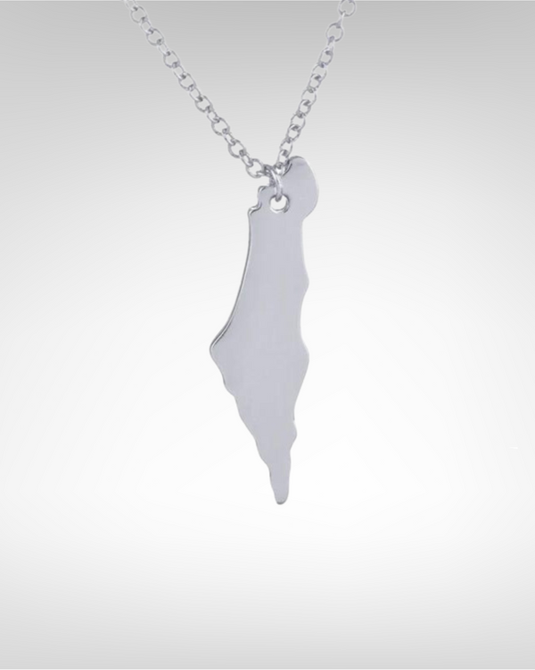 Luxurious Palestine Map Pendant - Silver