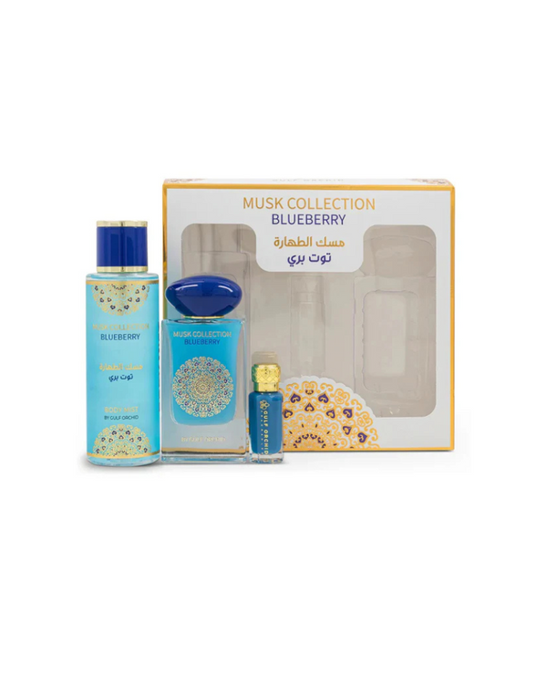 Gulf Orchid Musk Collection Blueberry - Eau De Parfum, Body Mist & Oil Set for Unisex