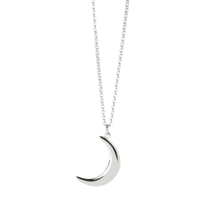 Sterling Silver 925 Crescent Moon Necklace