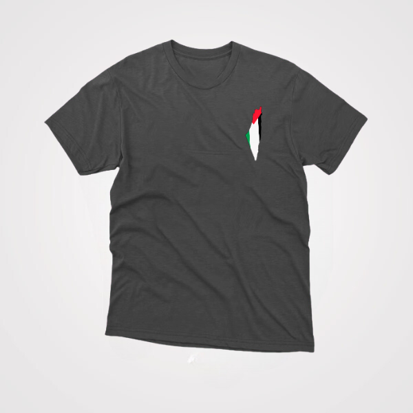 Carte du drapeau de la Palestine T-shirt ajusté