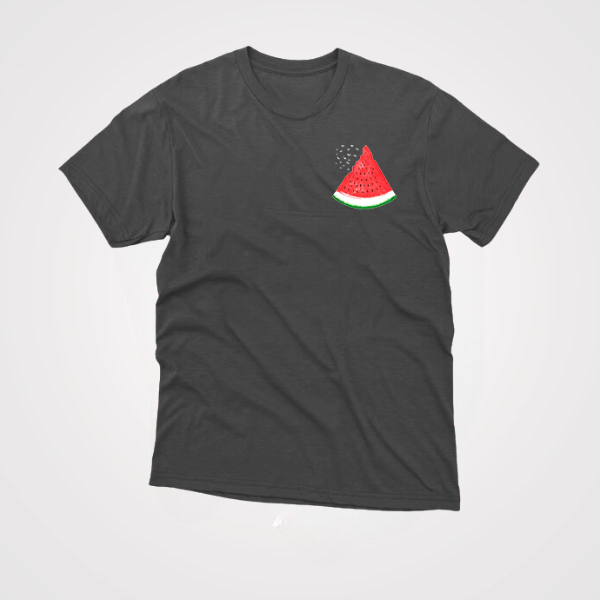 قميص فيت حرية فلسطين بتصميم البطيخ والطيور