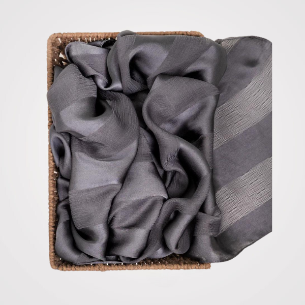 Crinkle Satin Chiffon Scarf