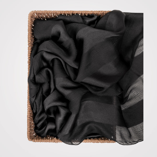 Crinkle Satin Chiffon Scarf