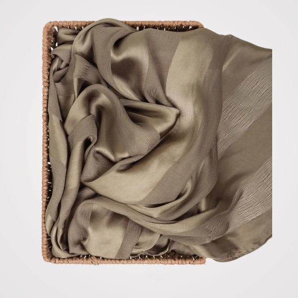 Crinkle Satin Chiffon Scarf