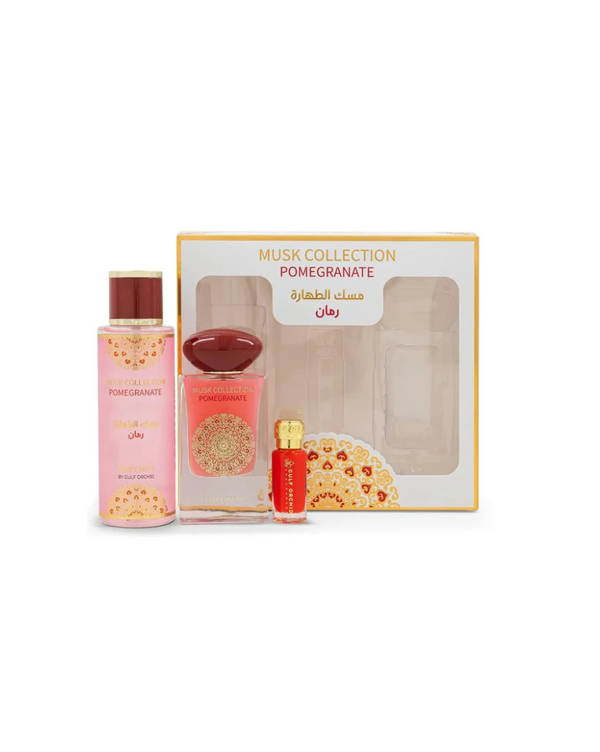 Gulf Orchid Musk Collection Pomegranate - Eau De Parfum, Body Mist & Oil Set for Unisex