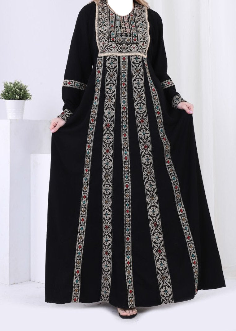 Embroidered Palestine Abaya