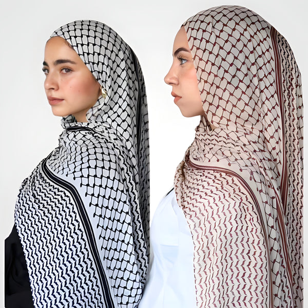 حجاب شيفون بنقشة فلسطين