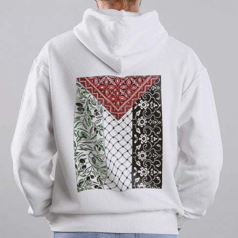 Sweat à capuche surdimensionné Fleur de Palestine