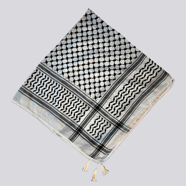 Palestinian Shawl - White and Black