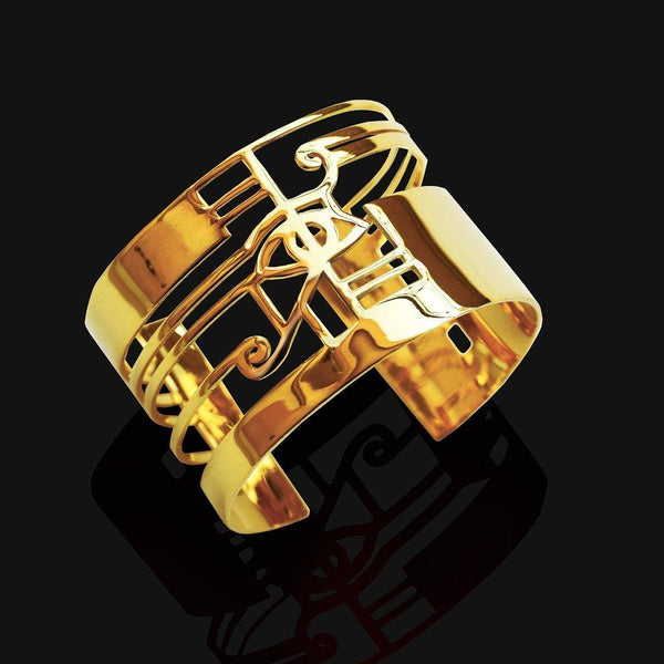 Eye of Horus Cuff Bracelet - Bracelets - Accessories, Bracelets, Gift, Gold, Jewellery, propel-discount-3947, Women - Arsinoe - Handmade