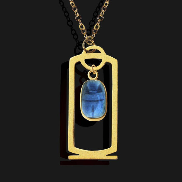 Scarab Cartouche Necklace - Necklaces - Accessories, Gold, Jewellery, Necklaces, propel-discount-3947, Women - Arsinoe - Handmade