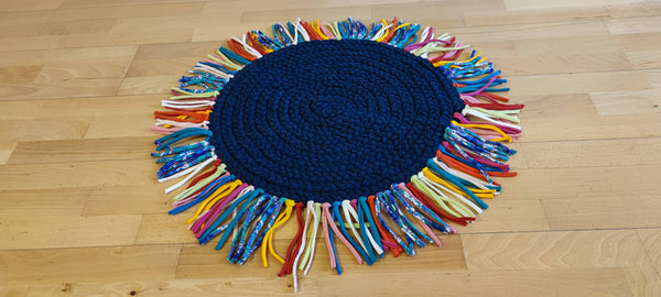 Circular Woven Rug 70 cm - Recycled - Rugs - Recycled, Rugs, Textile - Arsinoe - Handmade