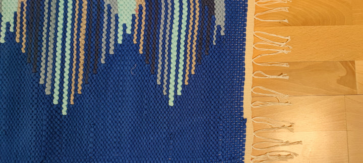 Woven Rug - Striped Triangles