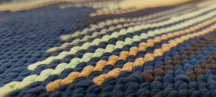 Woven Rug - Striped Triangles