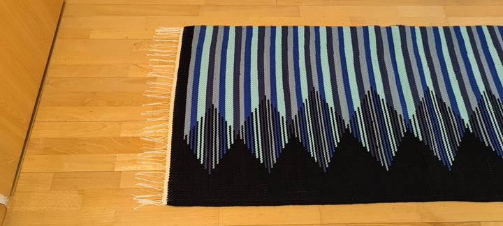 Woven Rug - Striped Triangles