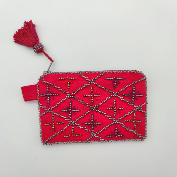 Beaded Fabric Small Purse - Sinai Style (13 * 9 cm) - Wallets & Money Clips - Purse, Recycled - Arsinoe - Handmade
