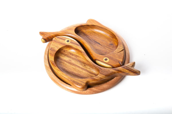 Double Fish Wooden Plate - Plates - Decoration, Kitchen, Plates, Wood - Arsinoe - Handmade