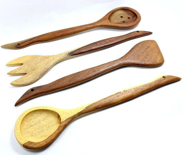 Wooden Kitchen Spoons Set 4 Pieces -  - Decoration, Kitchen, Plates, Wood - Arsinoe - Handmade